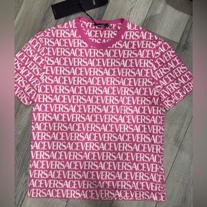 VERSACE Monogram Print Cotton T-Shirt size 40 NWT